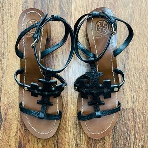 Tory Burch Black Leather Sandals